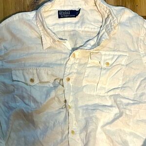 Ralph Lauren White Linen Button Up